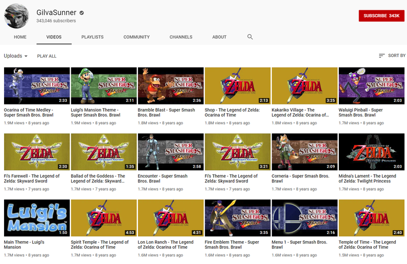 GilvaSunner is one of the biggest YouTube channels for extended Nintendo music tracks.